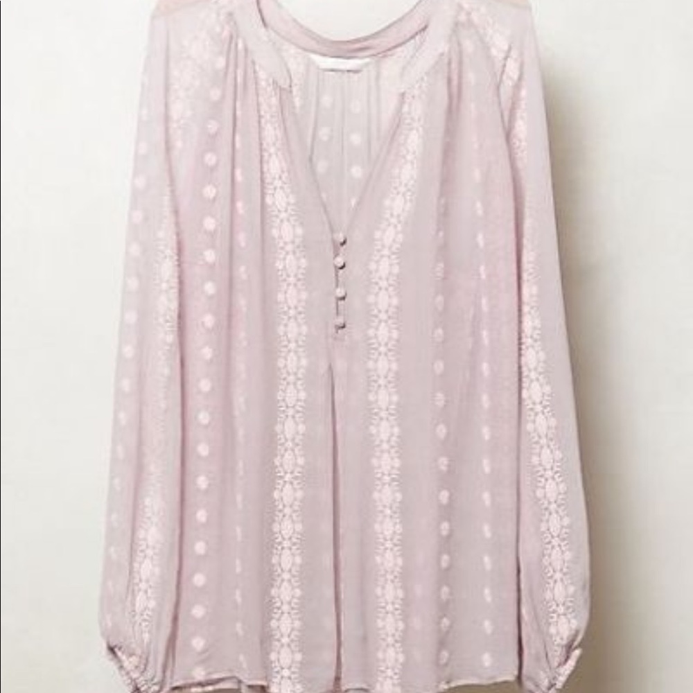 Anthropologie Embroidered Blouse